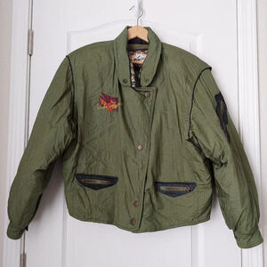 Olive Green Women's Puffer Jacket